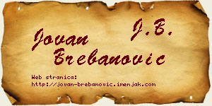 Jovan Brebanović vizit kartica